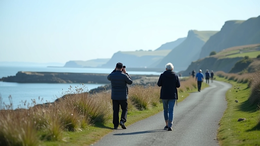 Scenic coastal landscape with wildlife spotting opportunity