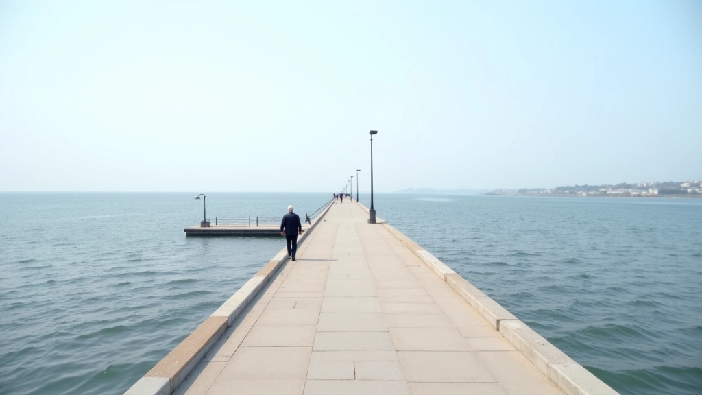 East Pier at Dún Laoghaire extending into the sea with clear walking path and ocean horizon