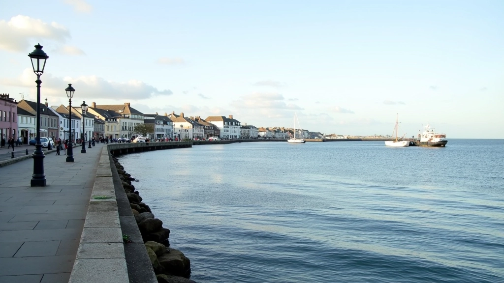 Scenic view of Dún Laoghaire pier and harbour with boats
